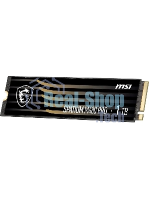 Накопитель SSD MSI SPATIUM M480 PRO, 1000Gb, M.2 2280, PCIe 4.0 x4, NVMe, R/W 7400/6000