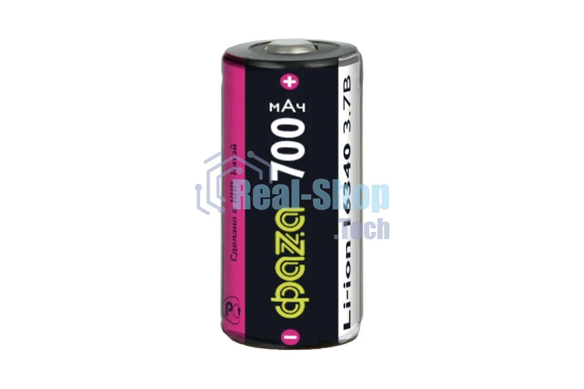Аккумулятор 16340 3.7В Li-Ion 700 мАч без платы защиты BL-1 ФАZА 5039087
