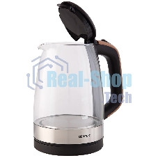 Чайник электрический Centek CT-0065 Beige стекло, 1.7 л 2200 Вт, LED-подсветка, мерная шкала, защита от вкл б/воды