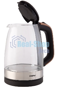Чайник электрический Centek CT-0065 Beige стекло, 1.7 л 2200 Вт, LED-подсветка, мерная шкала, защита от вкл б/воды