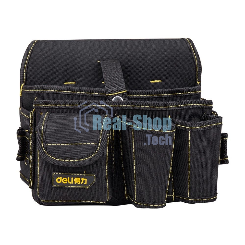 Поясная сумка монтажника Deli DL-P5 270 x 190 x 140мм, 7 карманов, ткань Оксфорд 600D