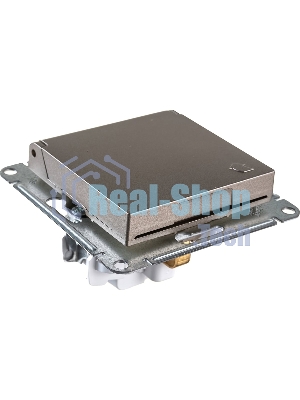 Механизм розетки 1-м СП AtlasDesign 16А IP20 с заземл. защ. шторки с крышкой шампань