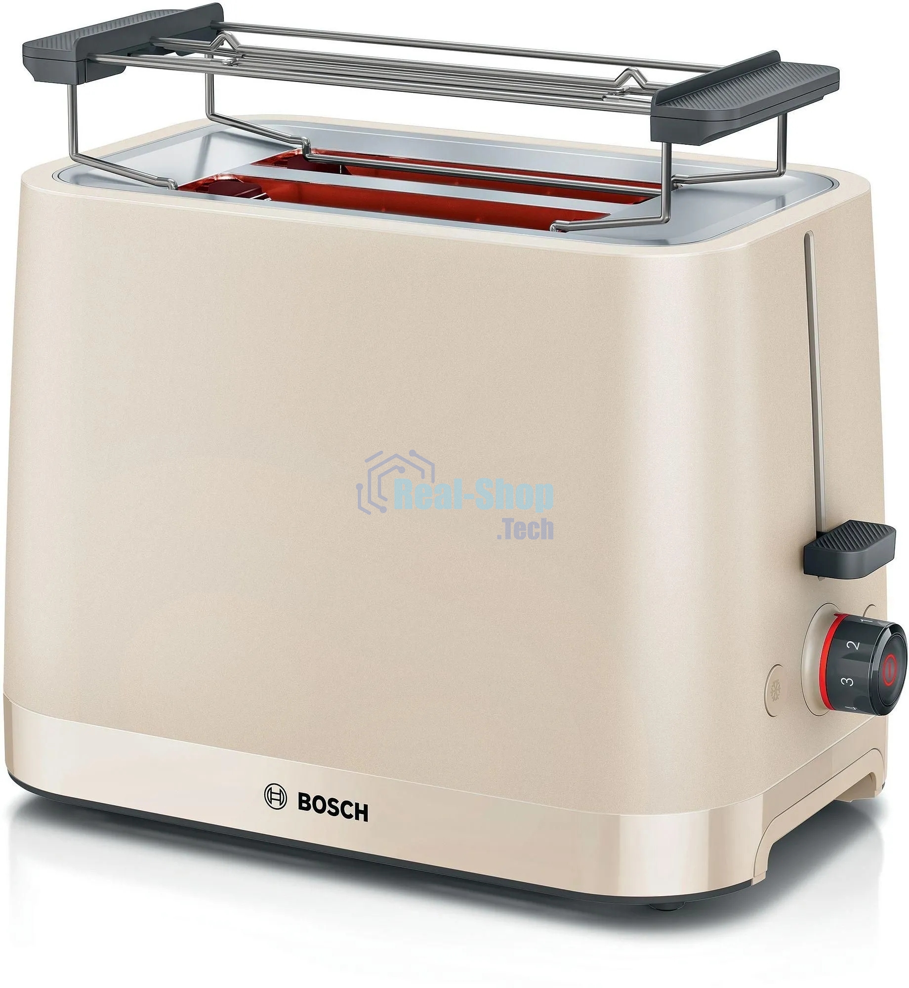 Тостер Bosch TAT3M127 бежевый, 950 Вт, 2 слота