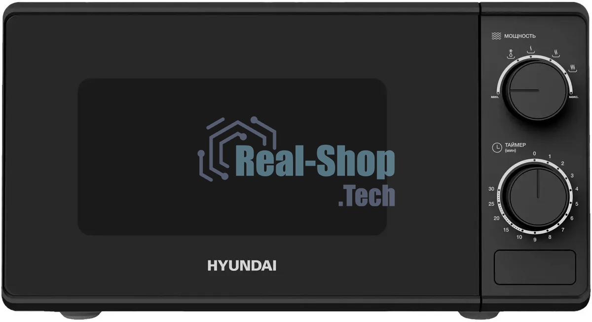 Микроволновая печь Hyundai HYM-M2096 черный, 20 л, 700 Вт, переключатели - поворотный механизм