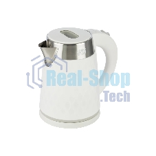 Чайник электрический Homestar HS-1021, 1500 Вт, 1.7 л, нержавейка+пластик, белый, двойной корпус