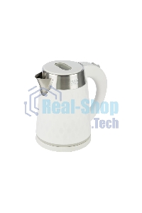 Чайник электрический HOMESTAR HS-1021, 1500Вт 1,7л, нержавейка+пластик, белый, двойной корпус