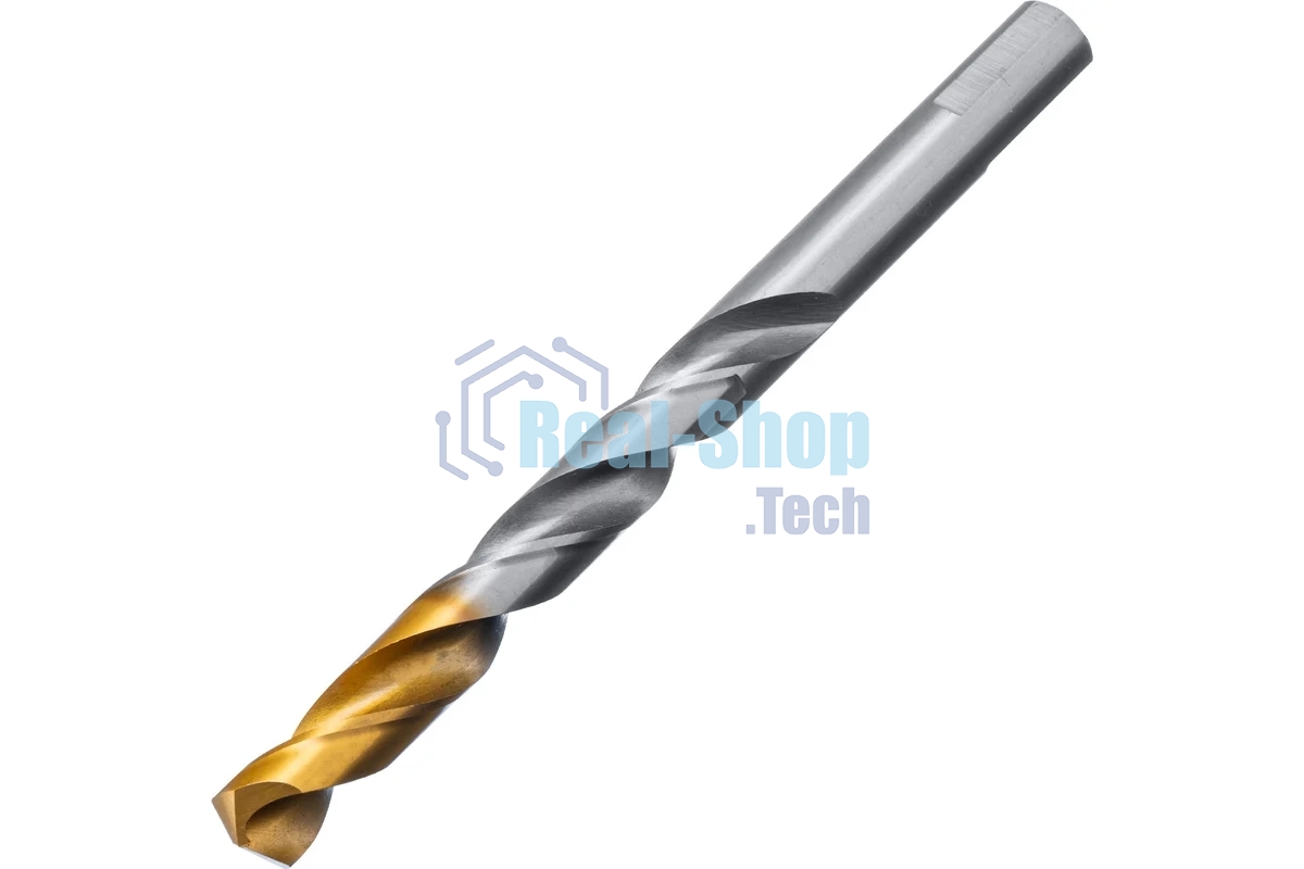 Сверло спиральное по металлу Denzel 11 x 142 мм, Р6М5, Golden Tip