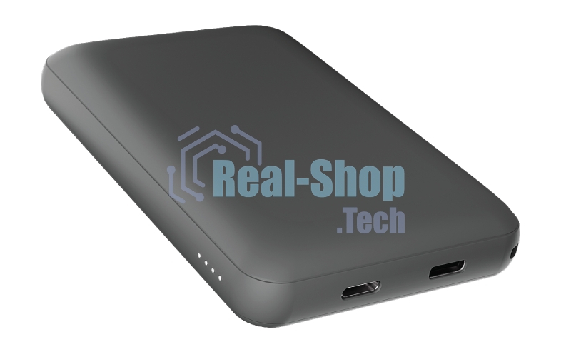 Внешний аккумулятор OLMIO QM-06, 5000mAh, 20W Type-C PD, MagSafe 15W, Soft-Touch, серый