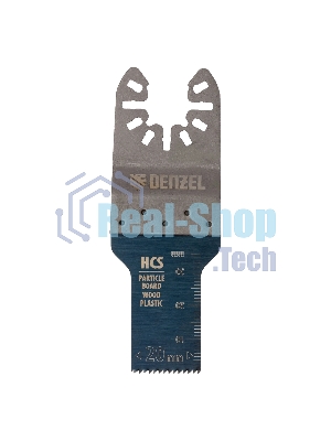 Насадка для МФИ Denzel режущая пазовая прямая, HCS, по дереву, 20 х 1,4 мм, мелкий зуб