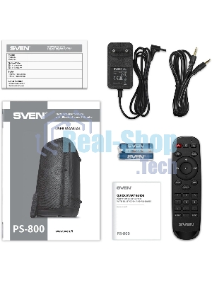 Колонка портативная SVEN PS-800 черный 100W 2.0 BT 10м 4400mAh