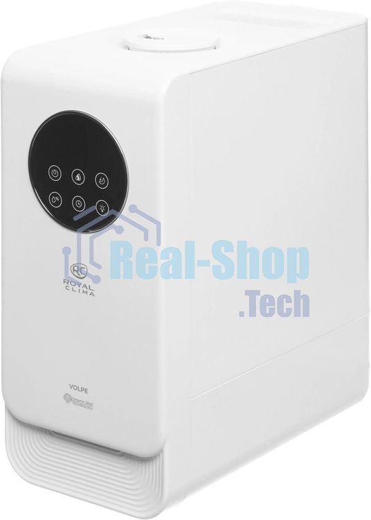 Увлажнитель воздуха Royal Clima VOLPE RUH-VP270/6.5E-WT белый, 30 м², 6.5 л, ультразвуковой, производительность 270 мл/ч, гигростат, ароматизация, управление по Wi-Fi (SmartLife), пульт ДУ