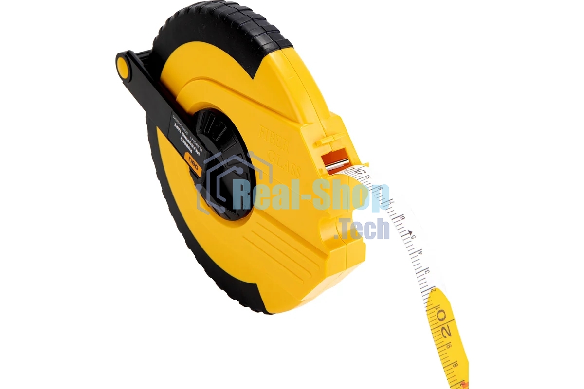 Мерная лента Deli DL9850ZY 50м x 14.5мм Ударопрочный корпус. Основной класс точности. Метрическое полотно из стекловолокна и ПВХ.