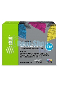 Картридж струйный Cactus CS-C9361 №136 трехцветный (18 мл.) для HP DJ 5443/D4163/DJ 6313/PS 2573/C3183/C4183/D5163/1513/1513s