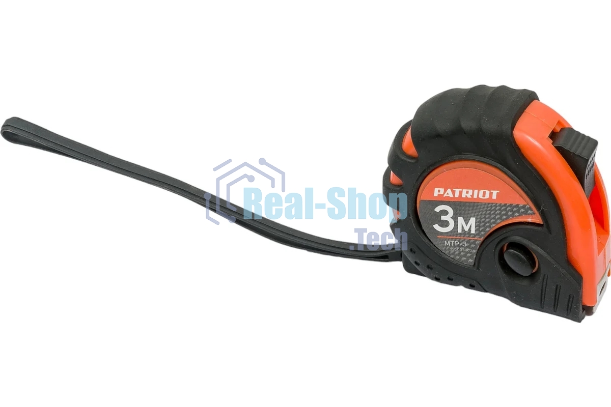 Рулетка PATRIOT MTP-3, ударопрочный корпус, обрезиненная, 3м