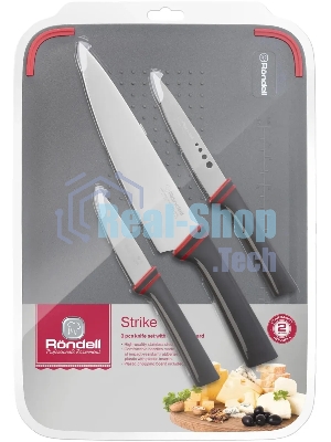 Набор из 3 ножей и разделочной доски Rondell RD-1491 Strike