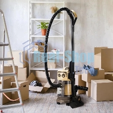 Пылесос Kitfort КТ-5192 золотистый/черный, 1000 Вт, уборка сухая/сбор жидкости, пылесборник контейнер/аквафильтр, 15 л