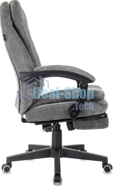 Кресло руководителя Бюрократ T-9950MSG-F Fabric серый Light-19, крестов. пластик, подст. для ног