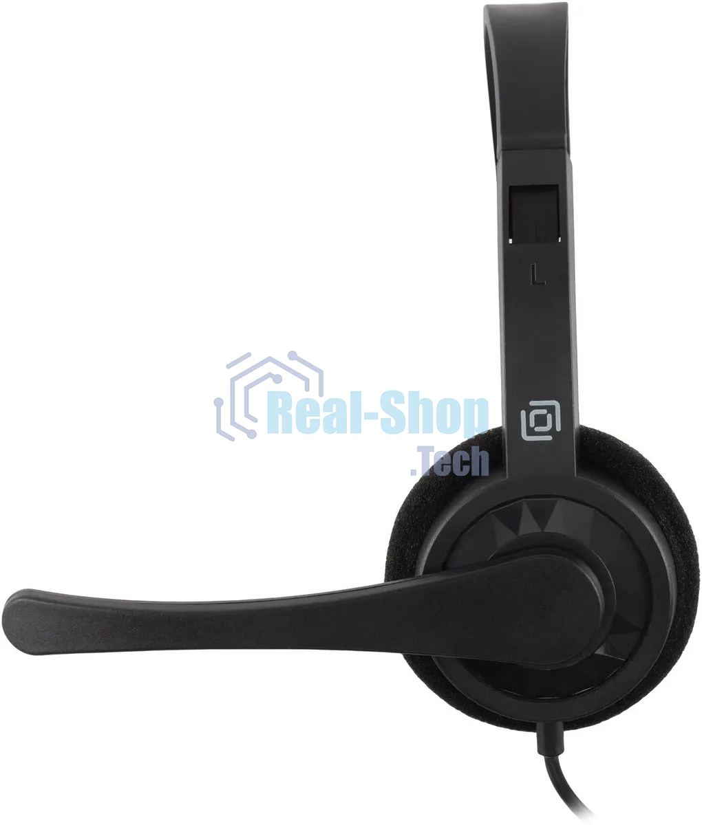 Гарнитура проводная с микрофоном Оклик HS-M600 черный 1.8м накладные оголовье (1900372)