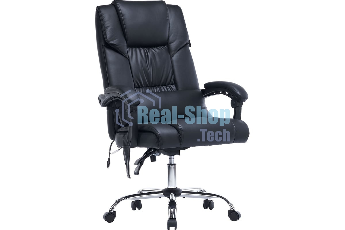 Кресло офисное Cactus CS-CHR-OC02M-BK черный, эко.кожа, крестов. сталь