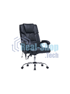 Кресло офисное Cactus CS-CHR-OC02M-BK черный, эко.кожа, крестов. сталь