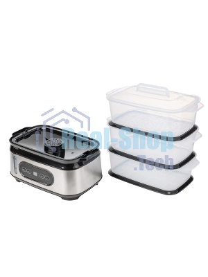 Пароварка Centek CT-1459 серебристый, 9 л, ярусы - 3, 1050 Вт, электронное