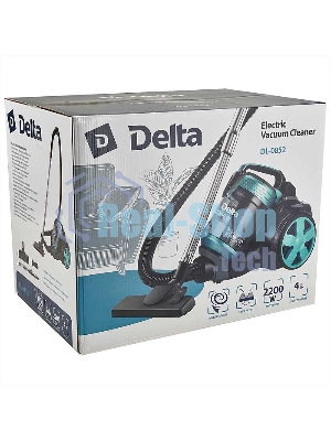 Пылесос Delta DL-0852 черный/бирюзовый, 350/2200 Вт, уборка сухая, пылесборник контейнер, 4 л