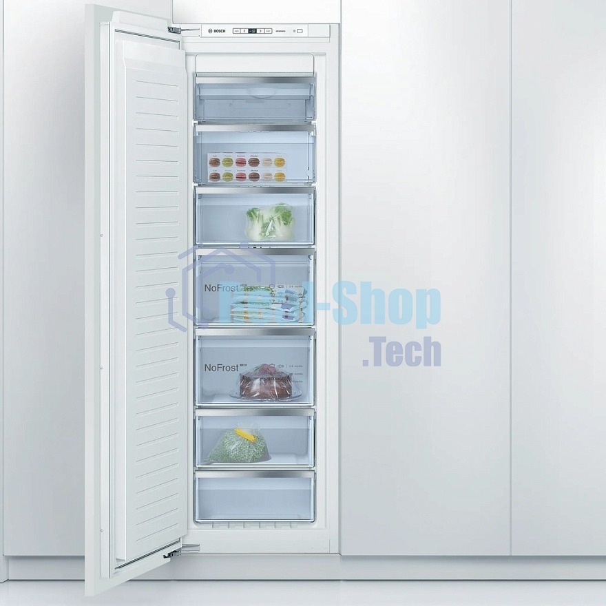 Встраиваемый морозильный шкаф Bosch GIN81AEF0U, белый, 212л, 5 ящиков