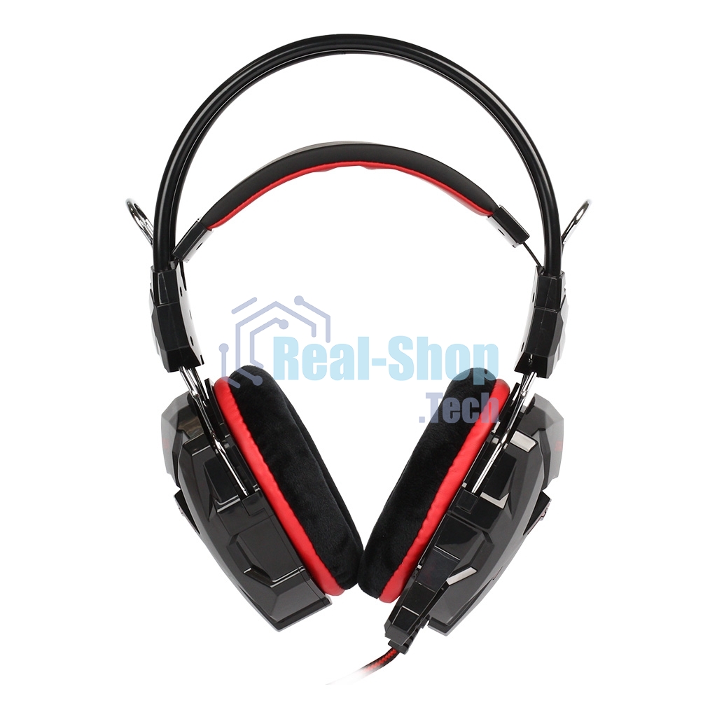 Гарнитура проводная игровая RUSH COBRA, динамики 40мм, велюровые амбушюры, черный/красный (SBHG-1300)