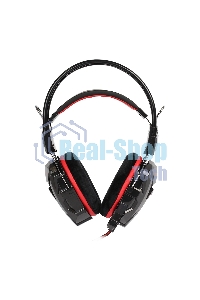 Гарнитура проводная игровая RUSH COBRA, динамики 40мм, велюровые амбушюры, черный/красный (SBHG-1300)