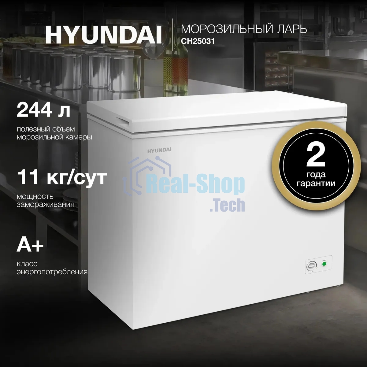Морозильный ларь Hyundai CH25031 белый