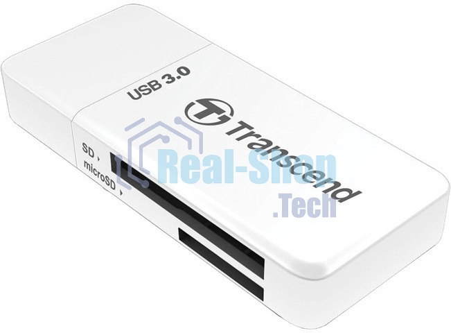Кард-ридер Transcend RDF5/белый/microSDHC,microSDXC,SDHC,SDXC/USB 3.0/пластик
