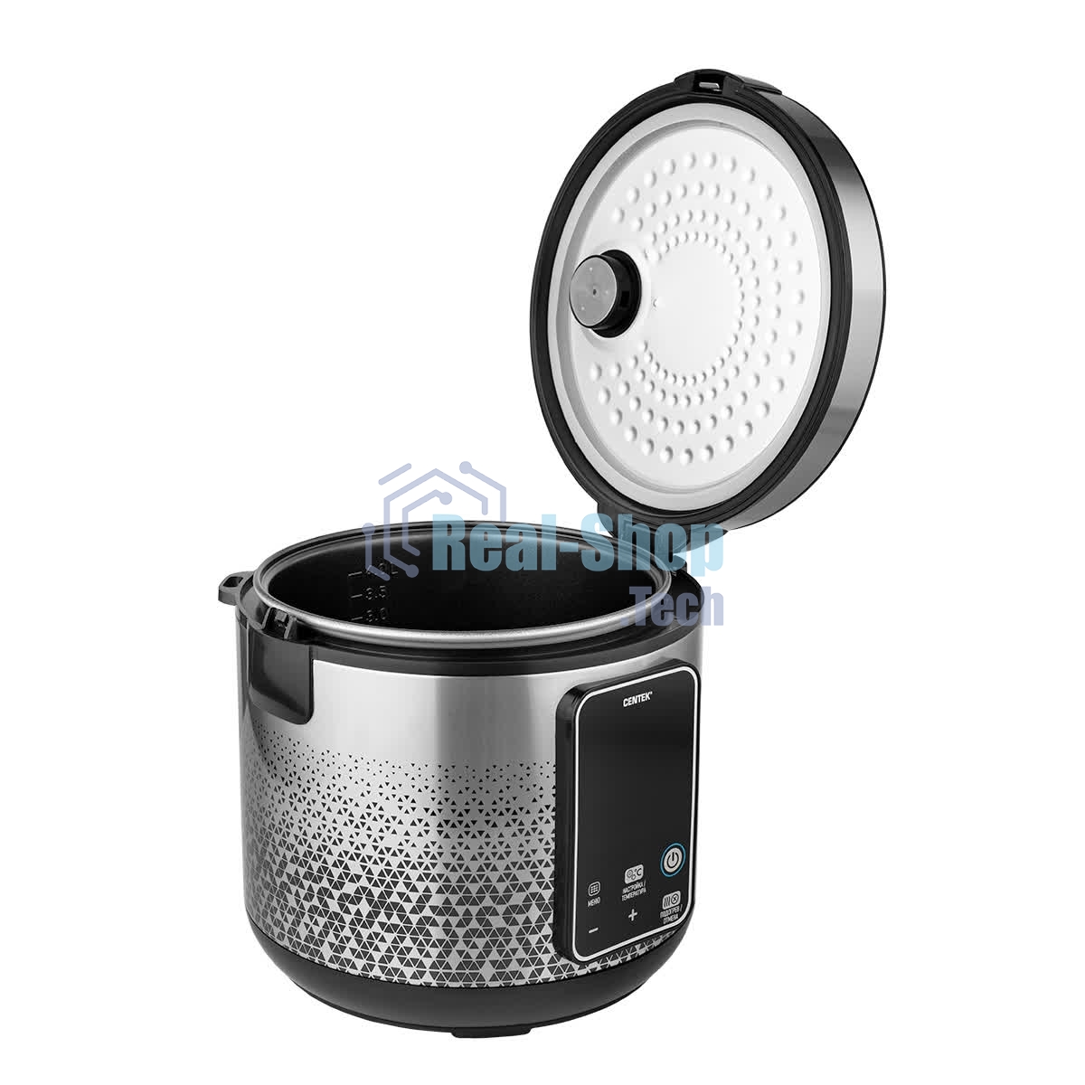 Мультиварка Centek CT-1499 (черный/сталь) 900Вт, 5.0л, 25 программ, мультиповар, антиприг. покрытие