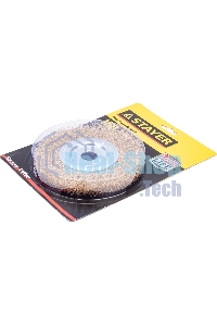 Кордщетка STAYER PROFESSIONAL 35122-150 д/УШМ витая стальная латун.проволока 0.3мм 150мм/22мм