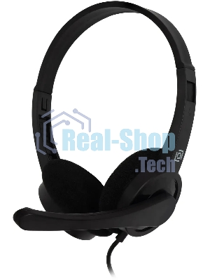 Гарнитура проводная с микрофоном Оклик HS-M600 черный 1.8м накладные оголовье (1900372)