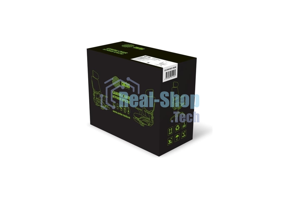 Кресло офисное Cactus CS-CHR-MC01-BLBK синий, сиденье черный, сетка/ткань, с подголов. крестов. пластик, подст. для ног