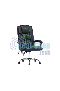 Кресло офисное Cactus CS-CHR-OC02M-BK черный, эко.кожа, крестов. сталь