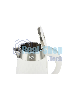 Чайник электрический Homestar HS-1021, 1500 Вт, 1.7 л, нержавейка+пластик, белый, двойной корпус