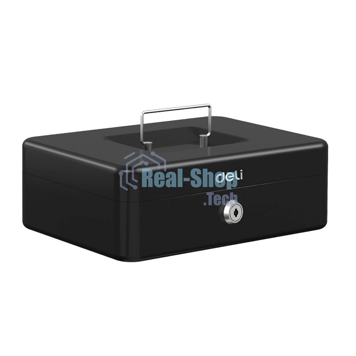 Сейф для денег Deli ET505 85х 250х 180 мм, ключевой, черный