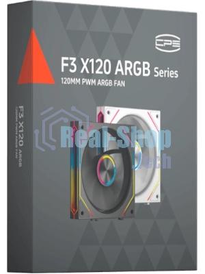 Вентилятор для корпуса PcCooler F3 X120 BK ARGb 120х120x25 черный 4-pin 28.4дБ (F3X120-BKAC012-GL) Ret