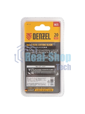 Насадка для МФИ Denzel режущая пазовая прямая, HCS, по дереву, 20 х 1,4 мм, мелкий зуб