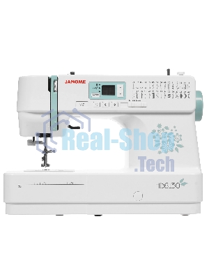 Швейная машина Janome HD6130 белый/зеленый, компьютеризированная, горизонтальный, 30 операций, автоматическая петля