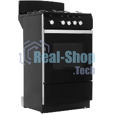 Плита газовая De Luxe 5040.38Г (Щ) черный, конфорок 4 шт, духовка 43 л, 50 см x 85 см x 50 см