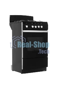 Плита газовая De Luxe 5040.38Г (Щ) черный, конфорок 4 шт, духовка 43 л, 50 см x 85 см x 50 см