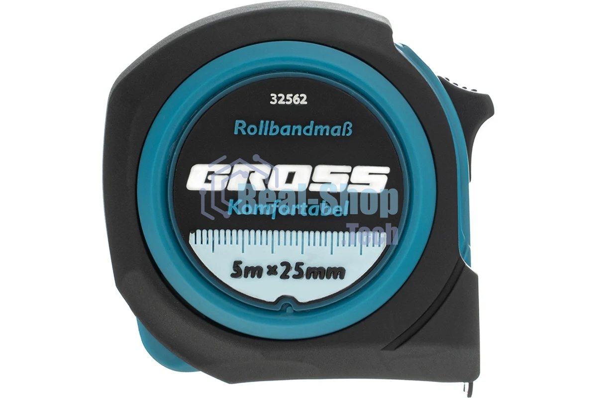 Рулетка Gross Komfortabel, 5 м х 25 мм, обрезиненный корпус
