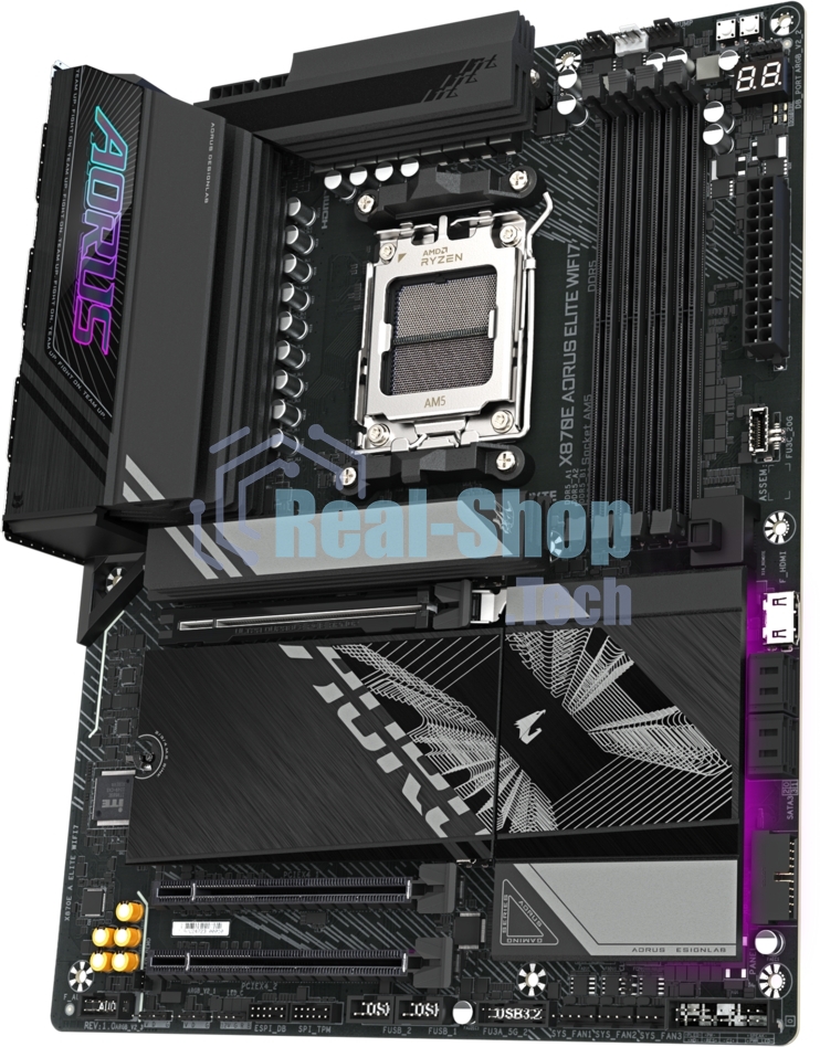 Материнская плата Gigabyte X870E AORUS ELITE WIFI7, AM5, AMD X870E, 4xDDR5, 4xSATA, 4xM.2, 1xPCI-E 5.0 x16, 1xPCI-E 4.0 x4, 1xPCI-E 3.0 x4, 1xHDMI, 1x 2.5Gb LAN, 4xUSB-A 3.2 Gen 1, 2xUSB-A 3.2 Gen 2, 4xUSB-A 2.0, 2xUSB-C 4.0, 2x3.5 мм, 7.1, ATX