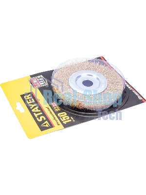 Кордщетка STAYER PROFESSIONAL 35122-150 д/УШМ витая стальная латун.проволока 0.3мм 150мм/22мм