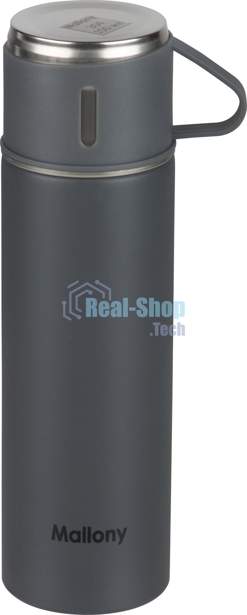Набор термос + термокружки MALLONY FESTA 0,5 л, серый, (3 кружки)
