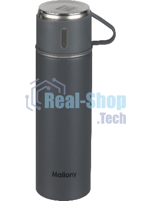 Набор термос + термокружки MALLONY FESTA 0,5 л, серый, (3 кружки)