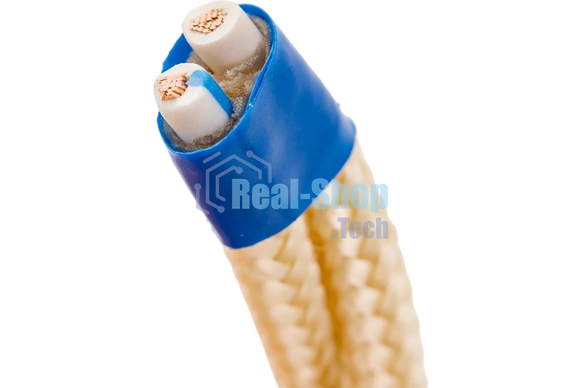 Провод ретро Bironi B1-424-719-50 2х1.5 матовый, песочное золото (уп. 50 м)