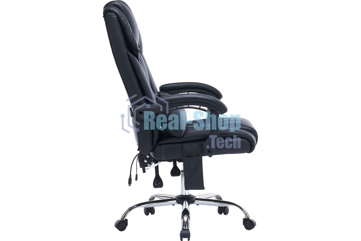 Кресло офисное Cactus CS-CHR-OC02M-BK черный, эко.кожа, крестов. сталь